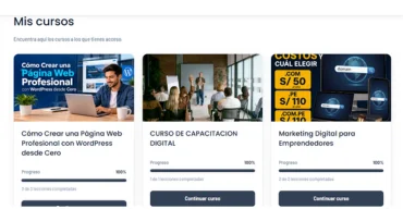 Sistema de Aula Virtual WordPress desarrollado por VDOPERU
